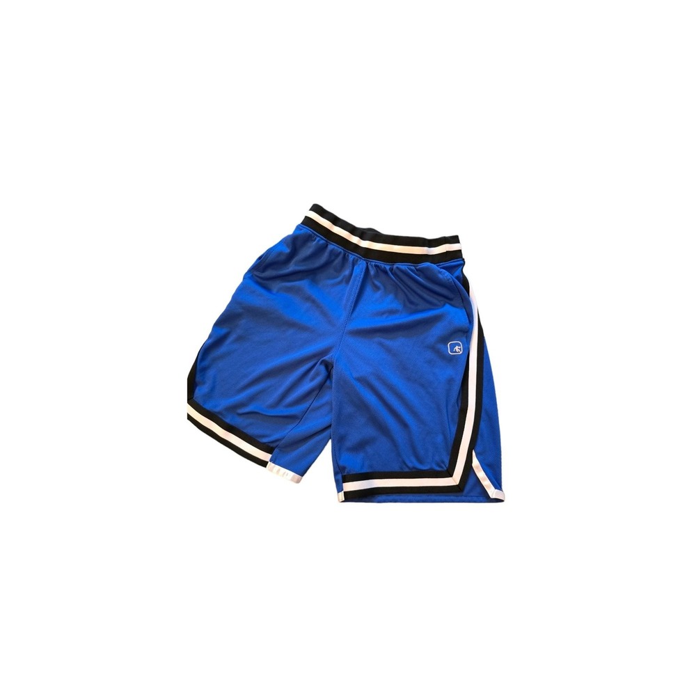 AND1 Blue Athletic Striped Waistband Hem Basketball Shorts Small